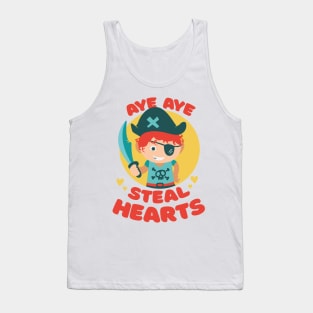 Cute Pirate Valentines Steal Hearts Tank Top